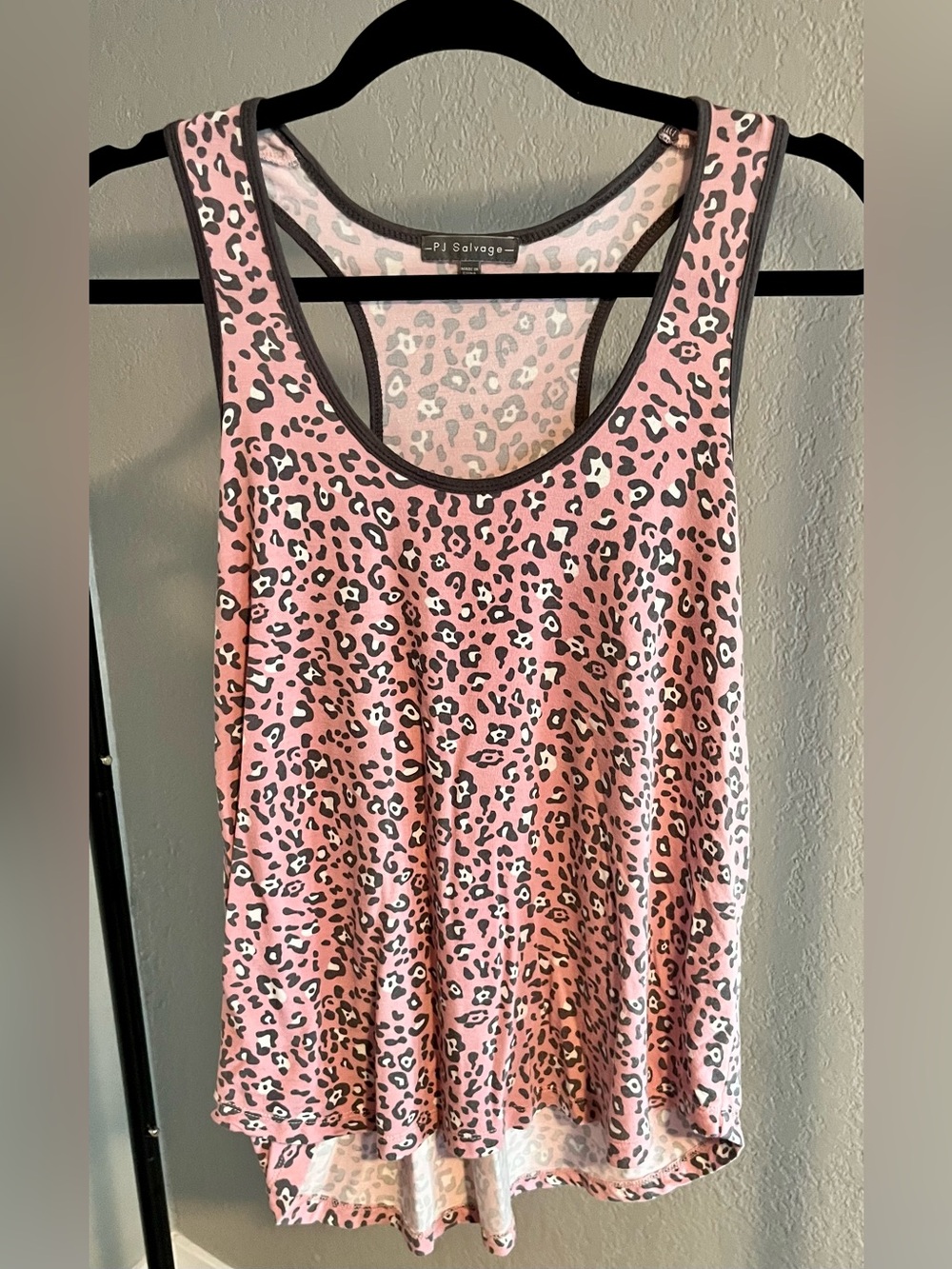 PJ Salvage Pink Leopard Print Racerback Tank